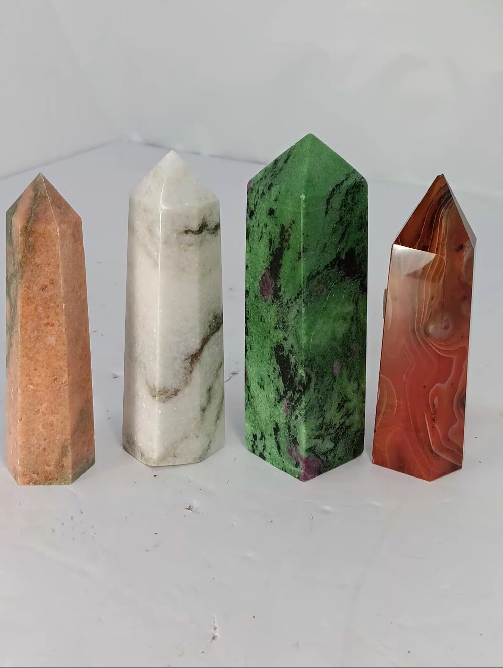 Polished Lot Of 4 Gemstone Towers